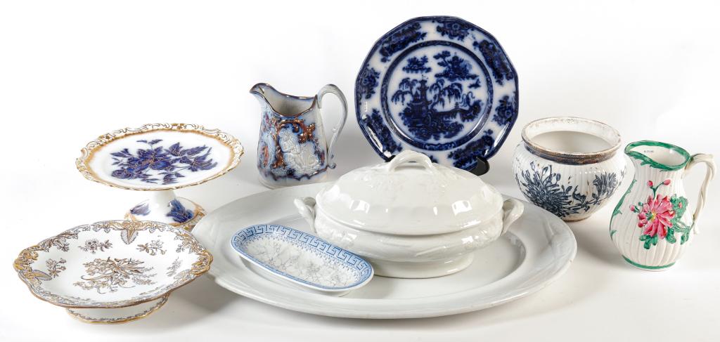 NINE PIECES OF EUROPEAN CHINA. (1 of 2)