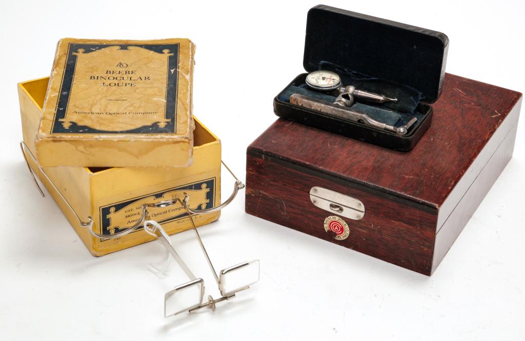 TWO SCIENTIFIC INSTRUMENTS AND A BINOCULAR LOUPE (1 of 2)