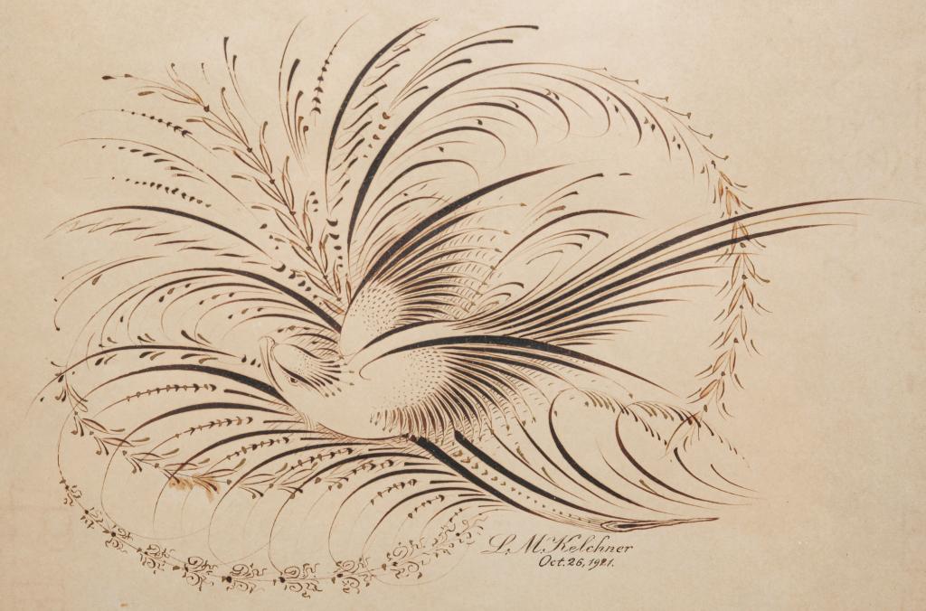 AMERICAN LM KELCHNER SPENCERIAN DRAWING. (1 of 2)