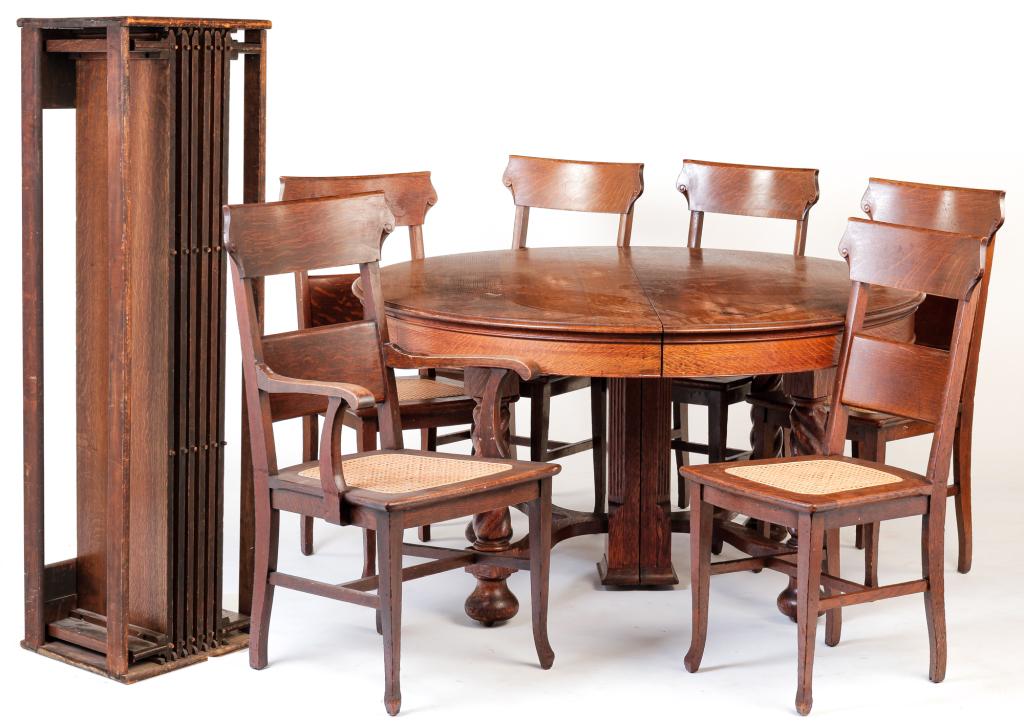 AMERICAN SEVEN PIECE DINING SET. (1 of 6)