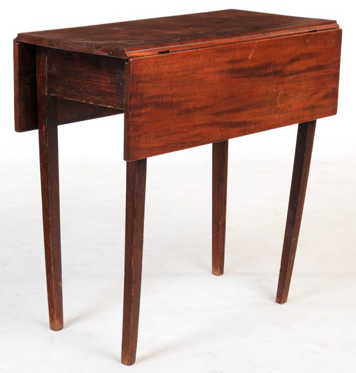 ENGLISH SMALL HEPPLEWHITE DROP LEAF TABLE. (1 of 2)