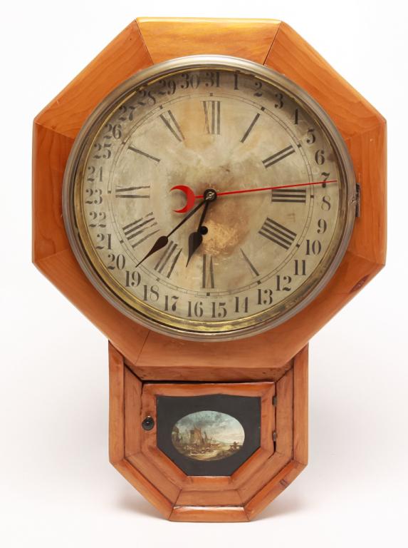 AMERICAN WATERBURY CALENDER CLOCK. (1 of 2)