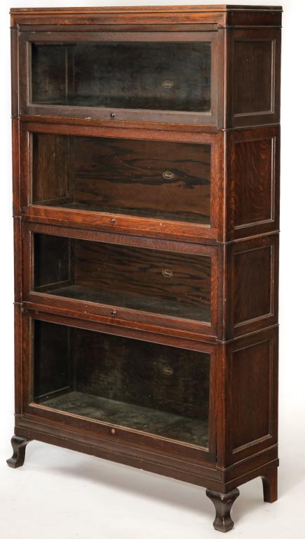 AMERICAN "MACEY" FOUR SECTION BOOKCASE. (1 of 3)