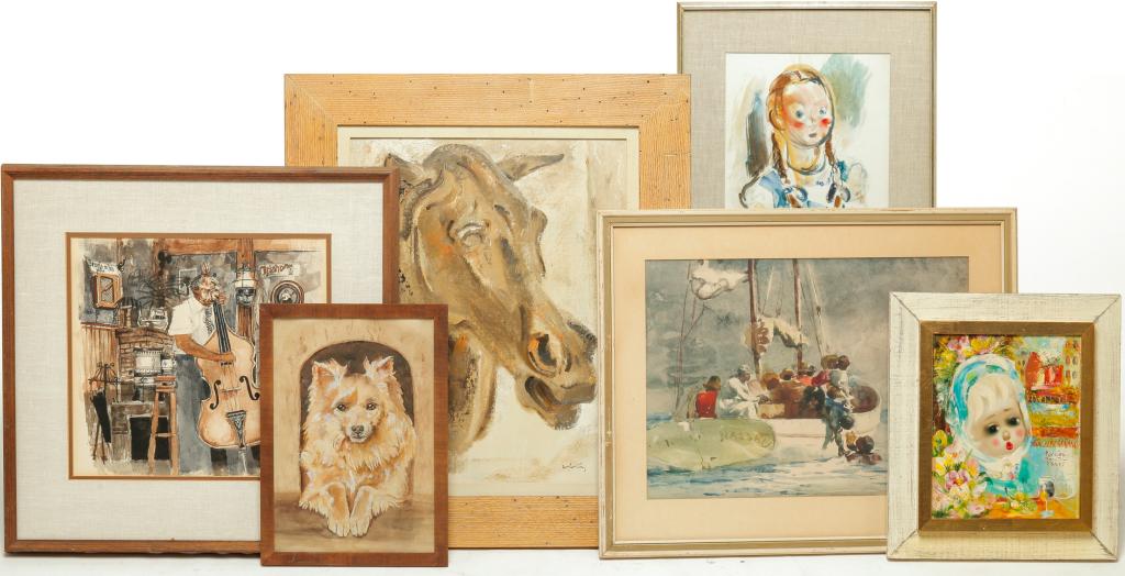 SIX FRAMED PIECES. (1 of 7)