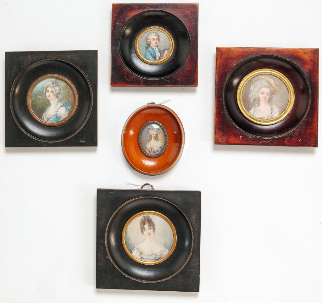 FIVE EUROPEAN MINIATURE PORTRAITS. (1 of 3)