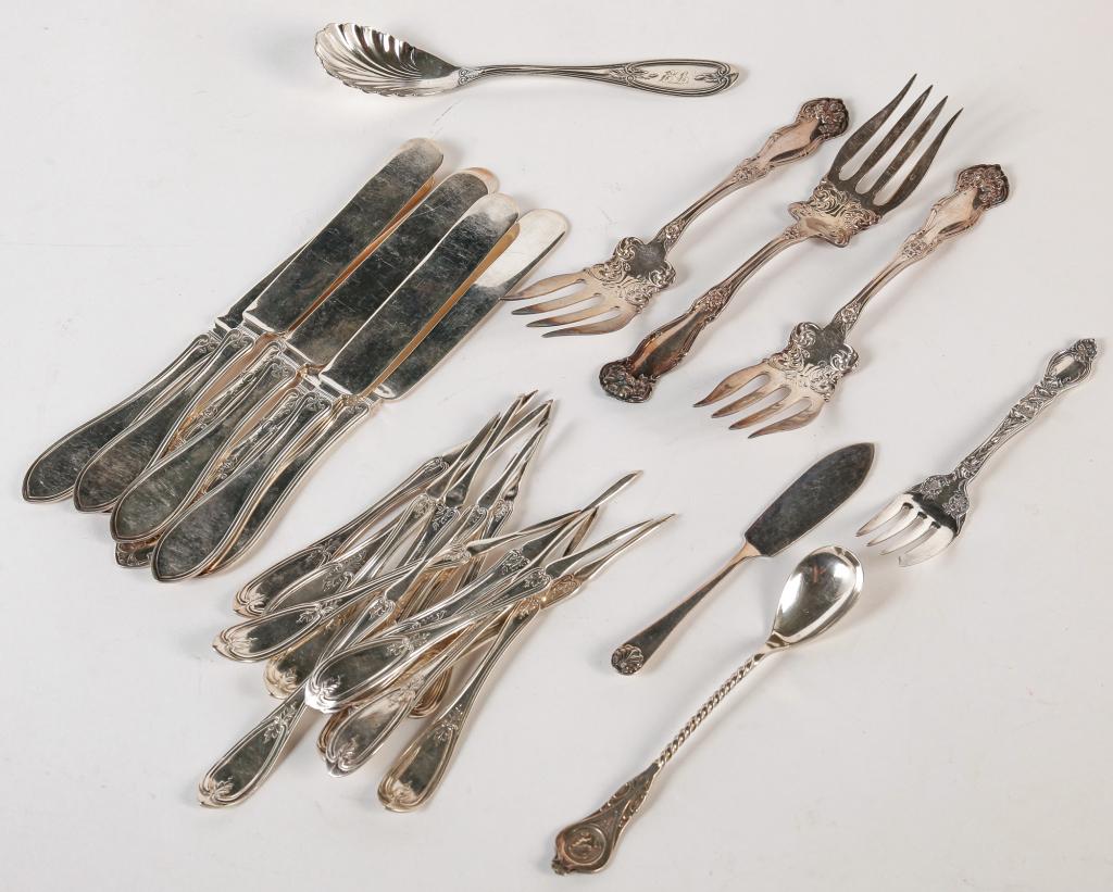 GROUP OF SILVER PLATED FLATWARE. (1 of 3)