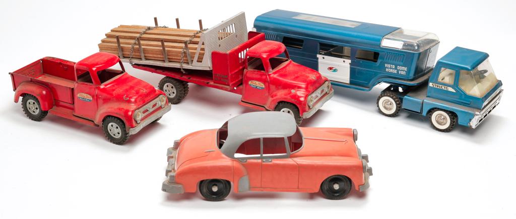FOUR TOY CARS AND TRUCKS INCLUDING TONKA (1 of 1)