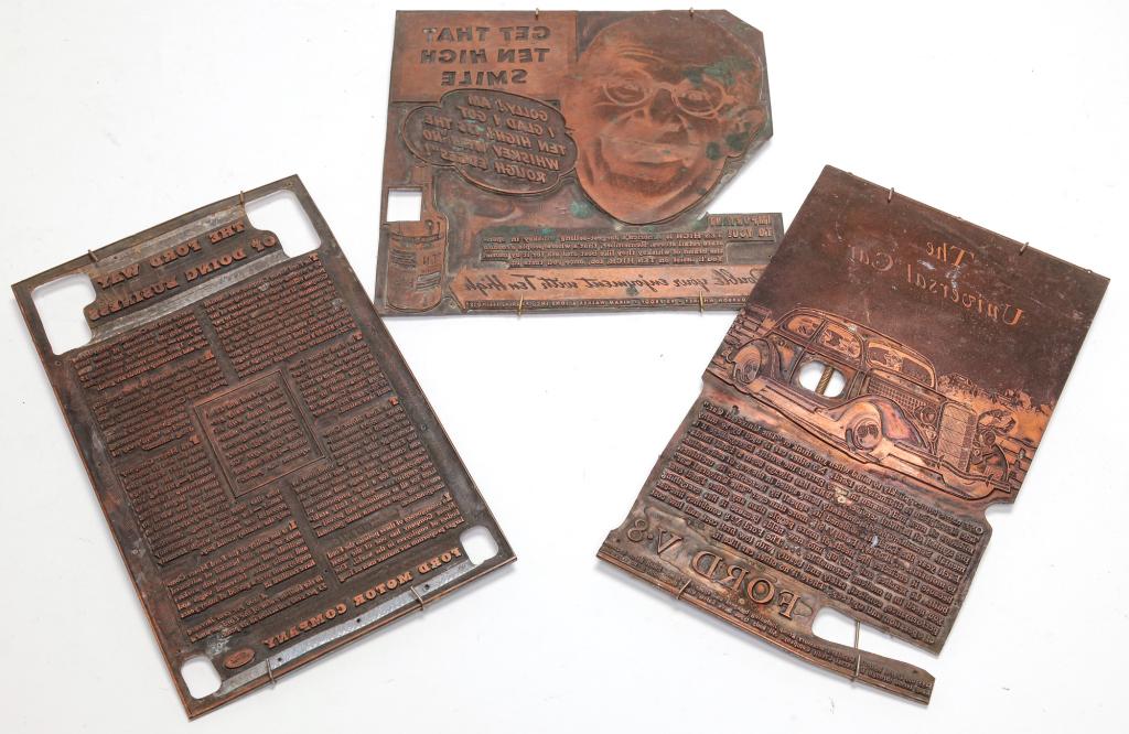 THREE LARGE PRINT BLOCKS INCLUDING FORD (1 of 1)