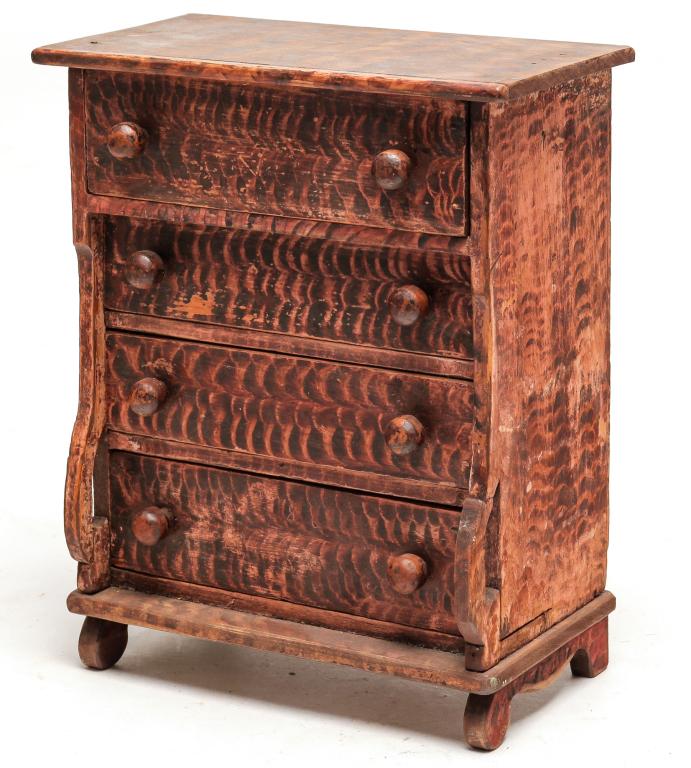 AMERICAN EMPIRE STYLE DOLL SIZE DRESSER. (1 of 3)