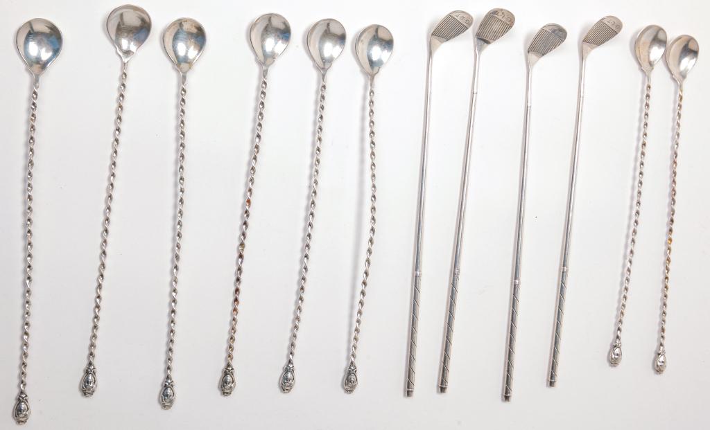 TWELVE AMERICAN STERLING ICED TEA SPOONS. (1 of 1)