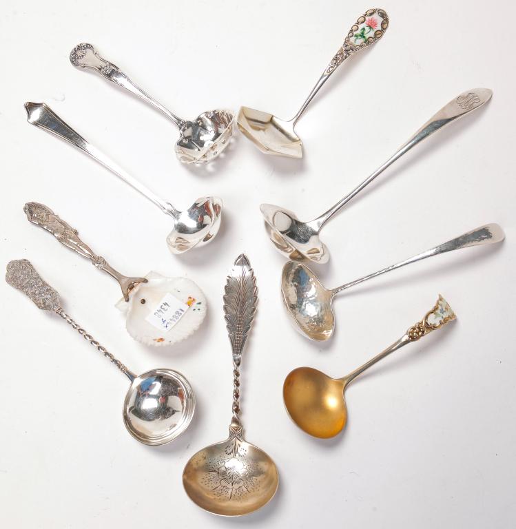 NINE STERLING LADLES. (1 of 1)