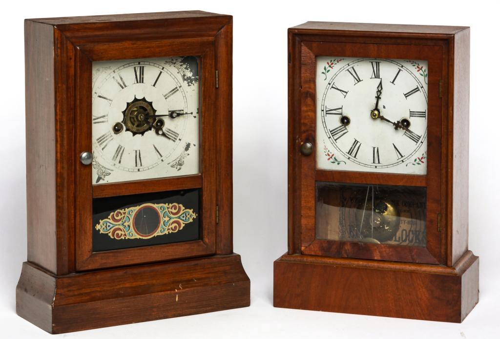 TWO AMERICAN MANTEL CLOCKS. (1 of 1)