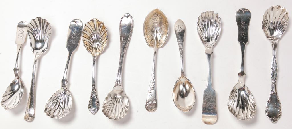 AMERICAN SILVER SUGAR SPOONS. (1 of 1)