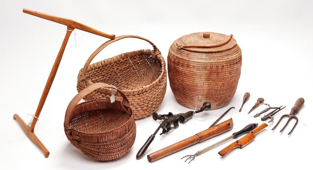 GROUP OF BASKETS AND TOOLS (1 of 1)
