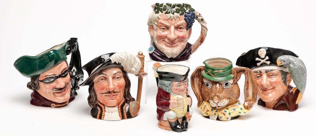 SIX LARGE ROYAL DOULTON TOBY JUGS. (1 of 6)