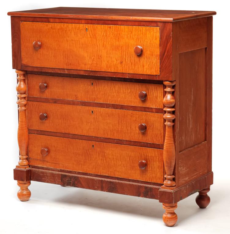 AMERICAN TRANSITIONAL FOUR DRAWER CHEST. (1 of 5)
