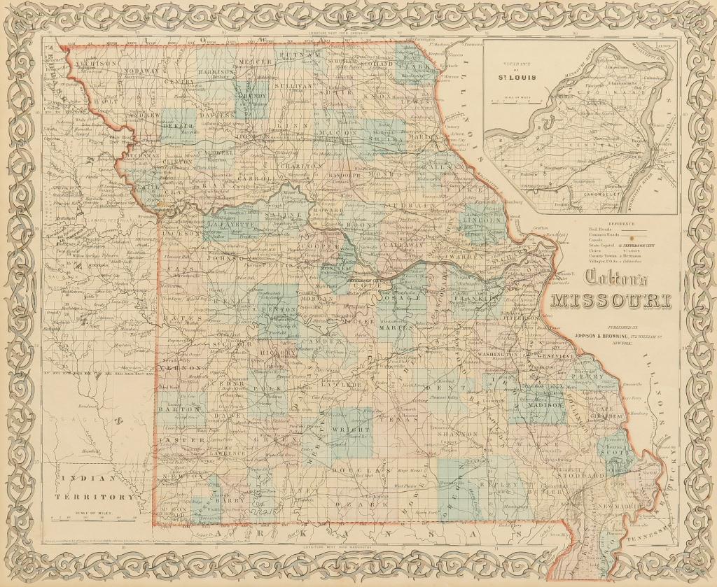 AMERICAN "COLTON'S" MAP OF MISSOURI. (1 of 2)
