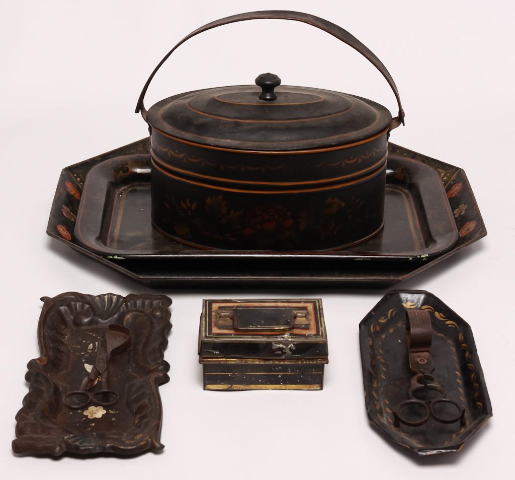 SIX PIECES OF AMERICAN TOLE. (1 of 2)