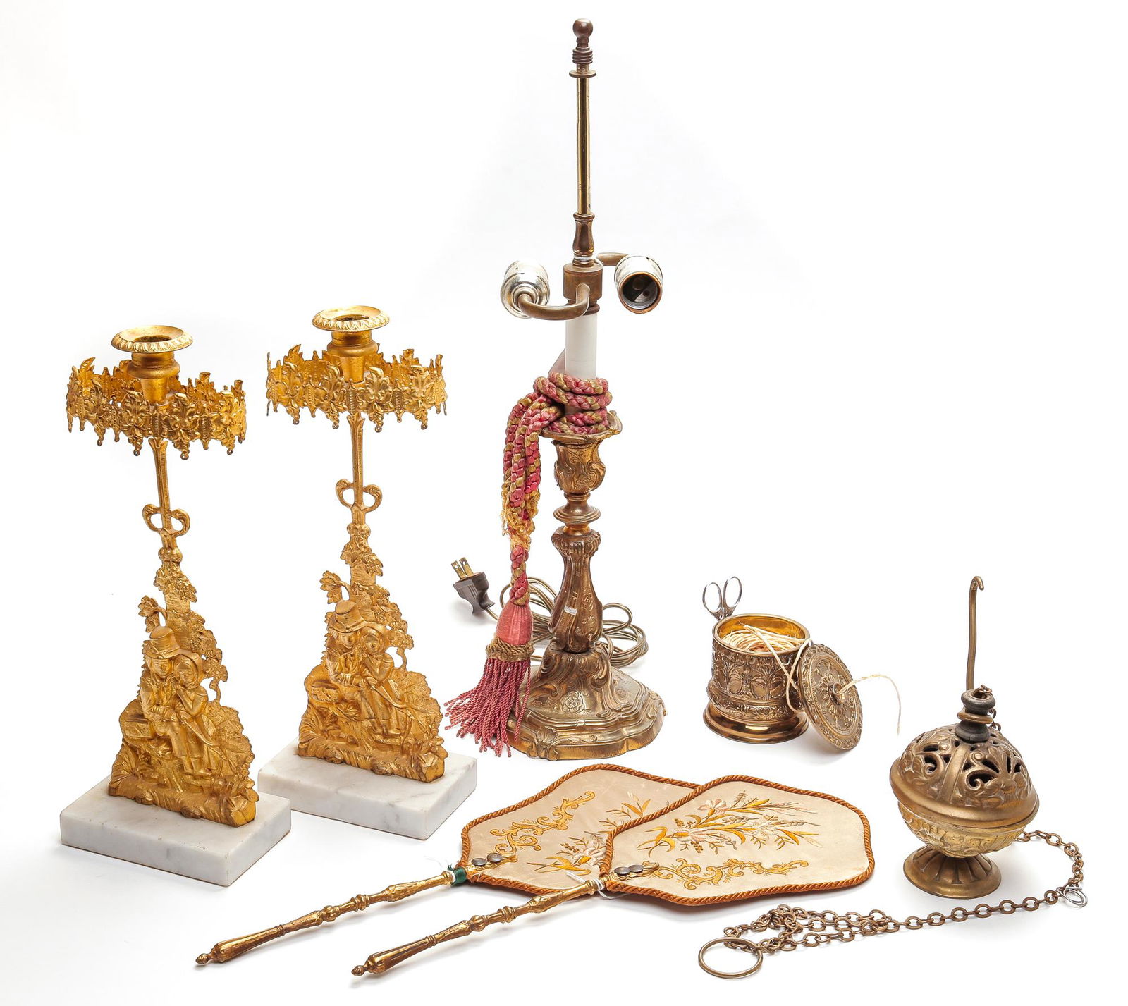 SEVEN PIECES OF BRASS. (1 of 4)