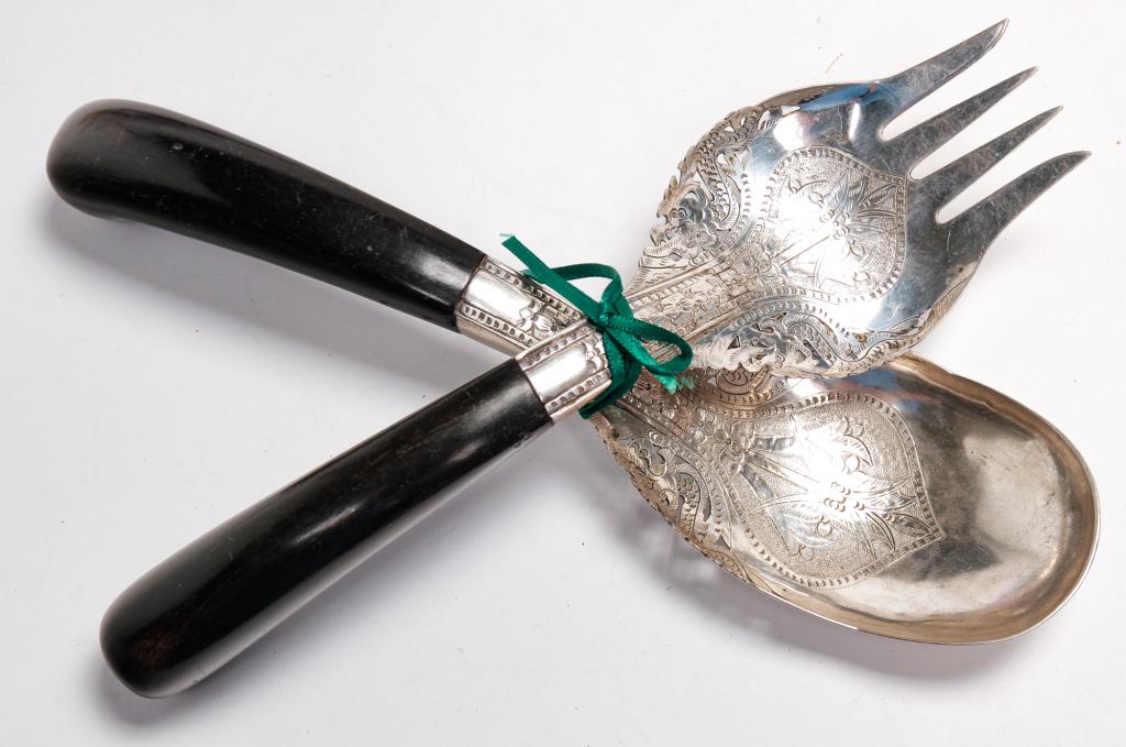 ASIAN SILVER SALAD SET. (1 of 1)