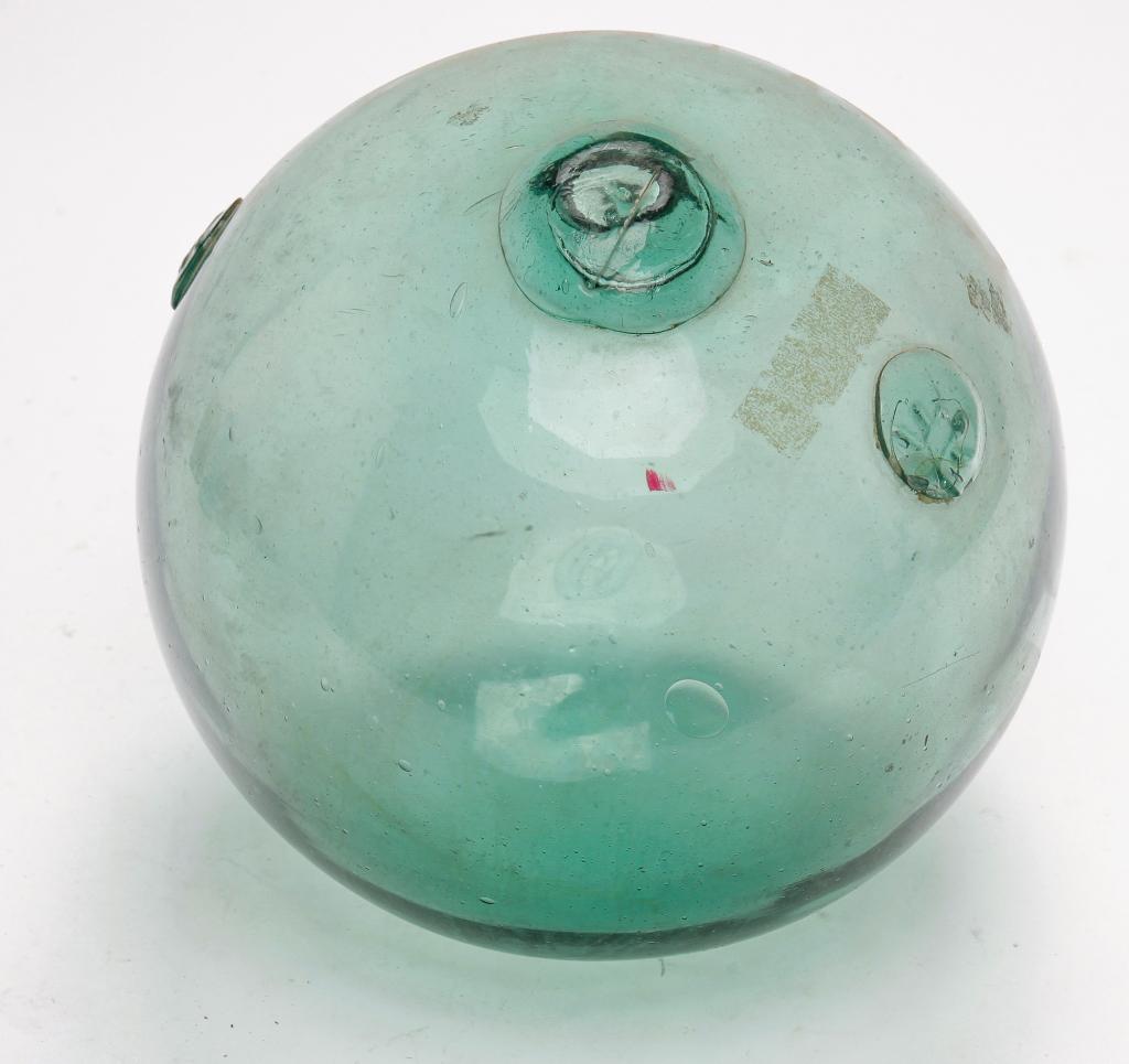 LARGE OLIVE GREEN GLASS NET FLOAT (1 of 1)