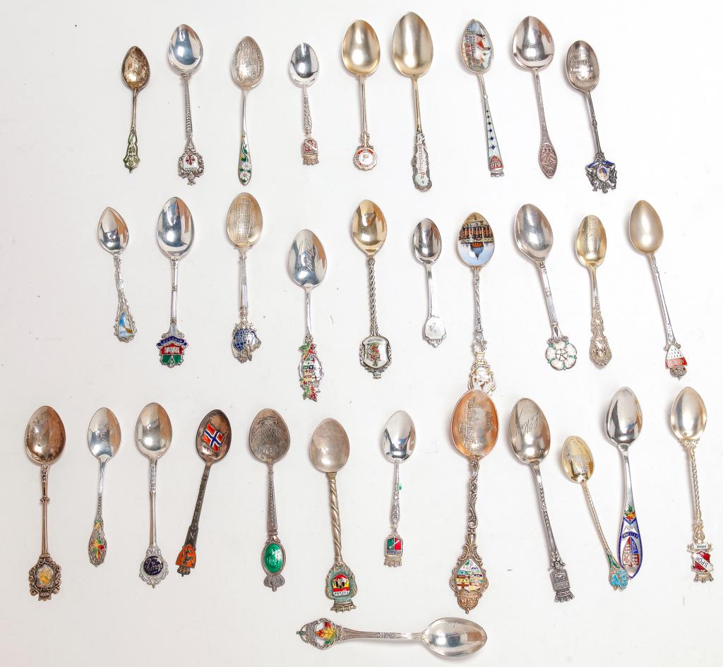 GROUP OF SOUVENIR SPOONS. (1 of 2)