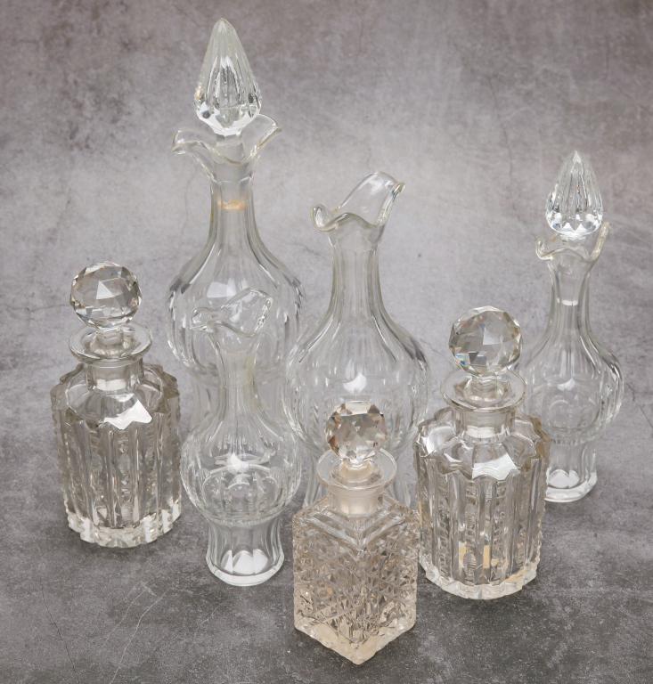 SEVEN CUT GLASS BOTTLES (1 of 1)