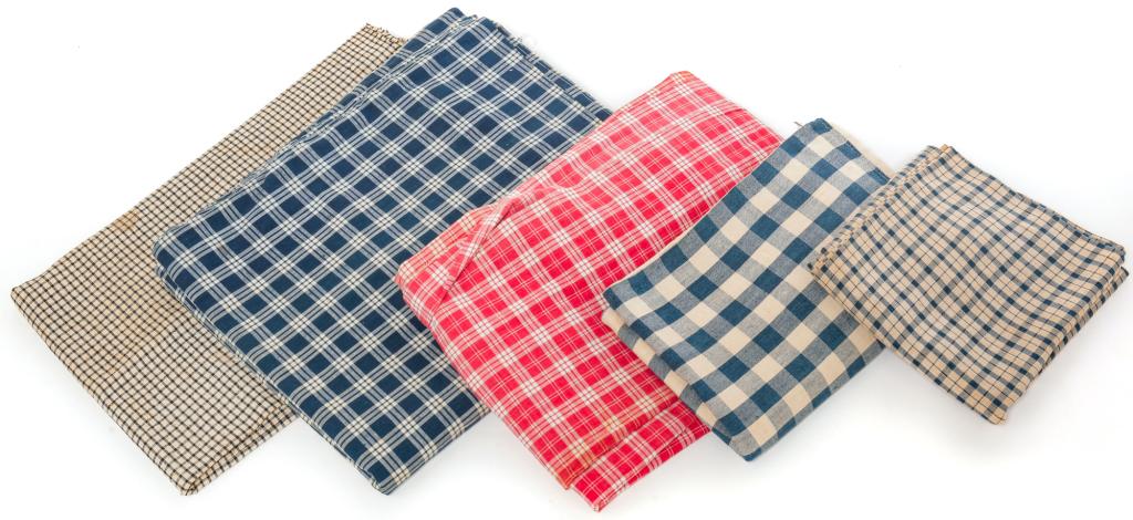FIVE PIECES OF AMERICAN HOMESPUN MATERIAL. (1 of 1)