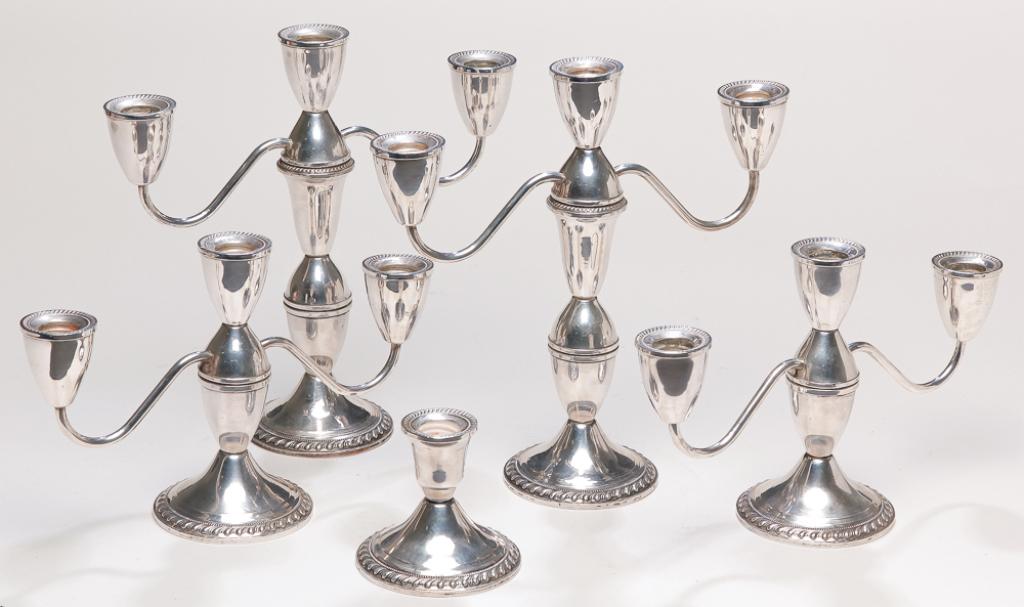 FIVE AMERICAN DUCHIN WEIGHTED STERLING PIECES. (1 of 3)