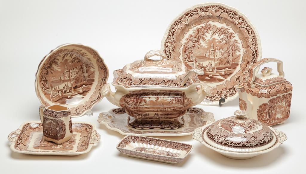 GROUP OF MASON'S IRON STONE "VISTA" PATTERN. (1 of 5)