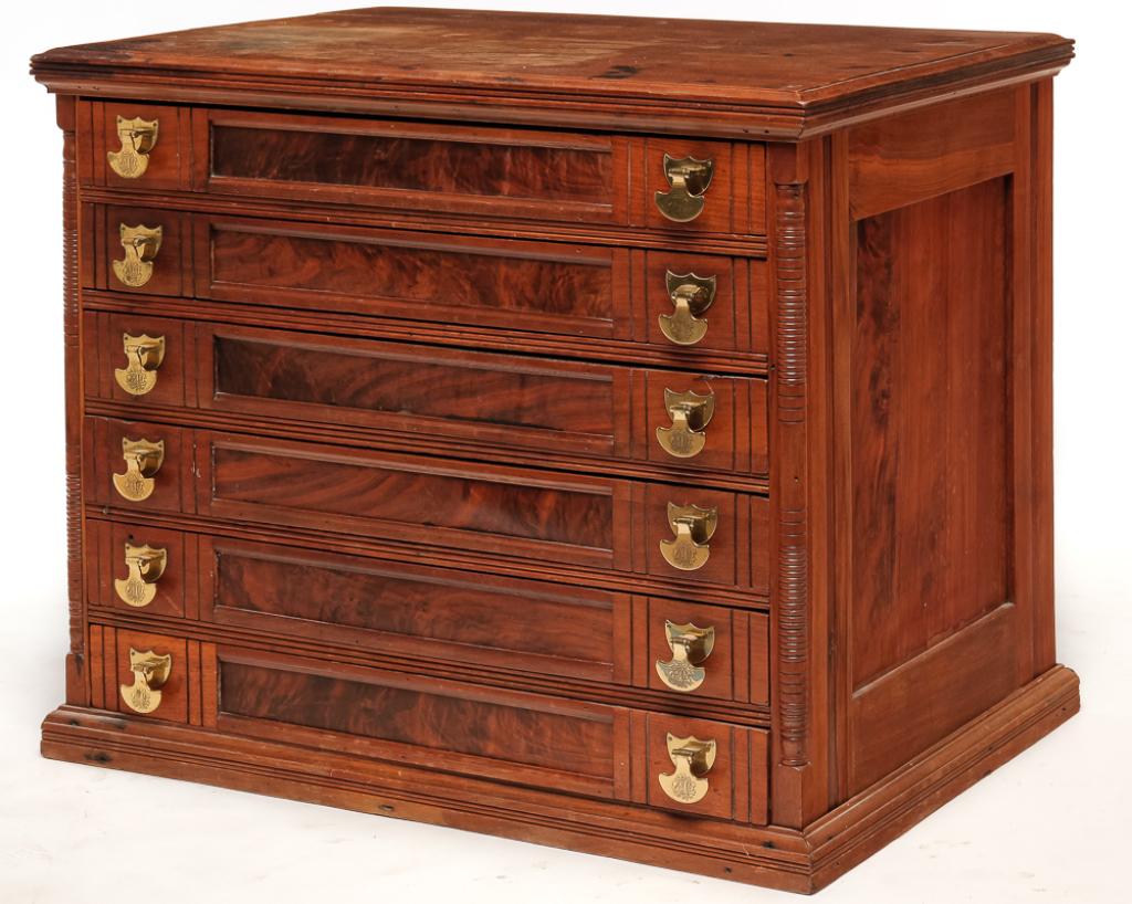 AMERICAN J. AND P. COATS SIX DRAWER SPOOL CABINET. (1 of 4)