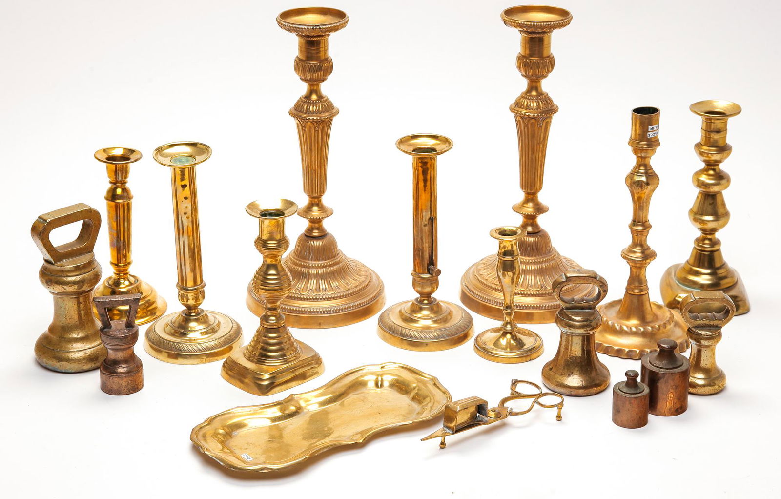 GROUP OF AMERICAN AND EUROPEAN BRASS. (1 of 3)