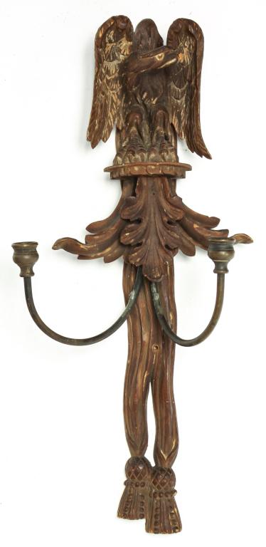 AMERICAN CARVED EAGLE WALL SCONCE. (1 of 1)