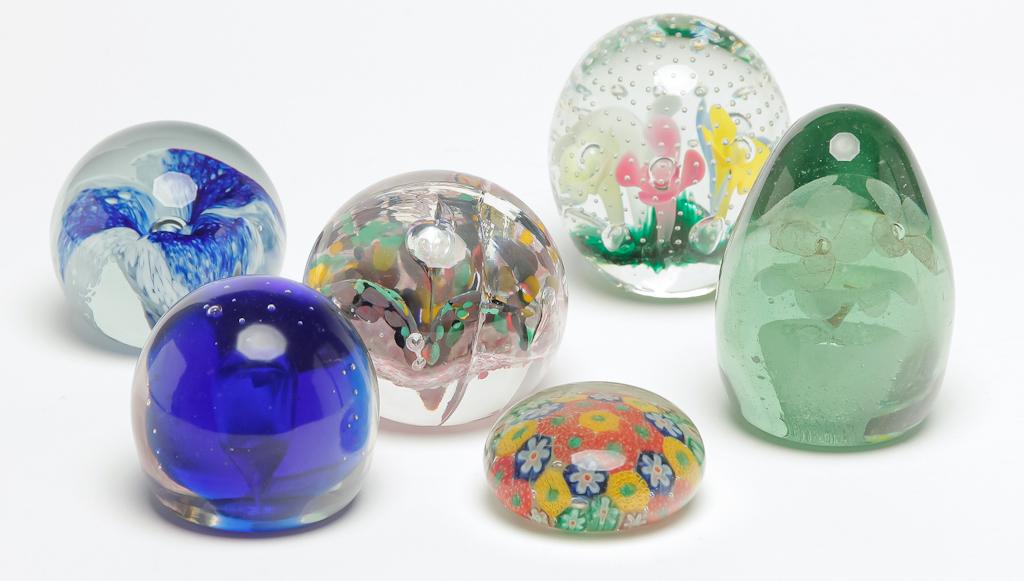 SIX PAPERWEIGHTS. (1 of 2)