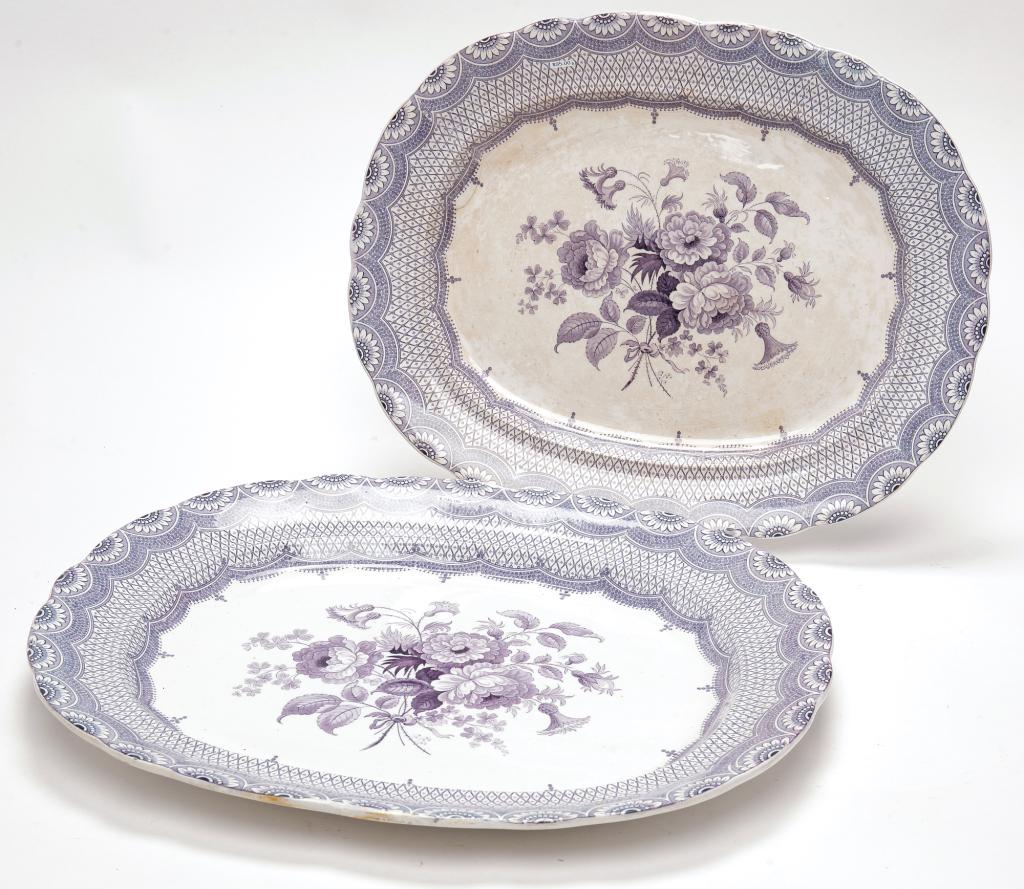 TWO ENGLISH RIDGWAY "ALBION" PATTERN PLATTERS. (1 of 3)