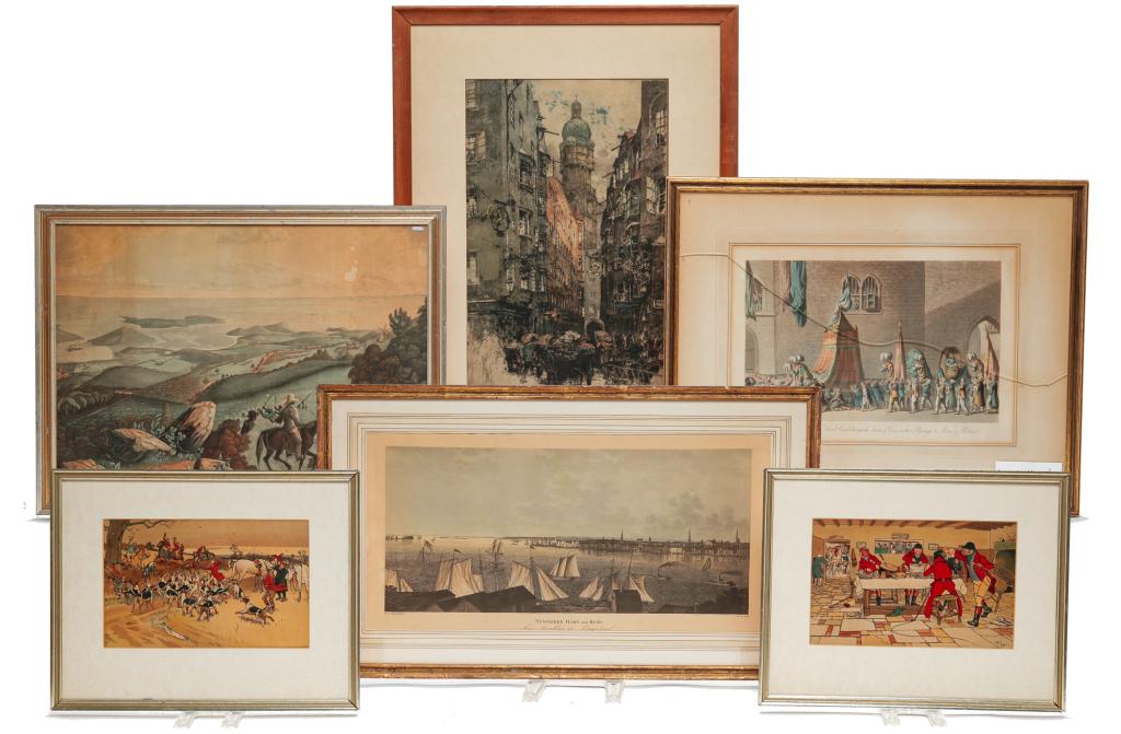 SEVEN FRAMED PRINTS. (1 of 4)