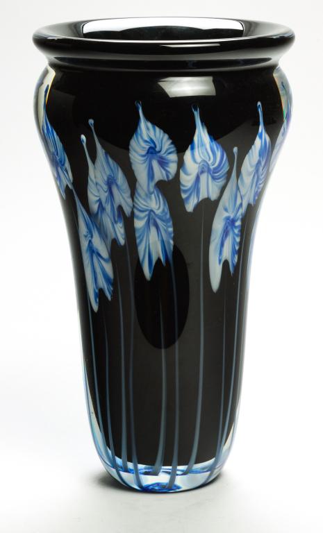 JOHN LOTTON ART GLASS VASE. (1 of 2)