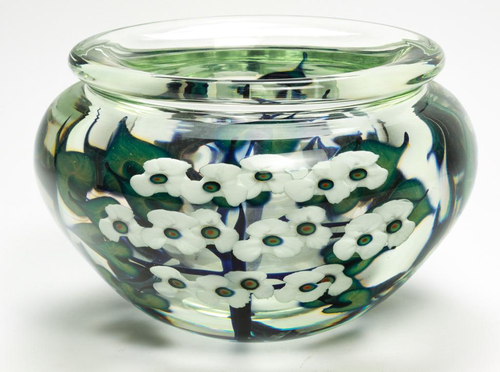 JOHN LOTTON ART GLASS BOWL. (1 of 2)
