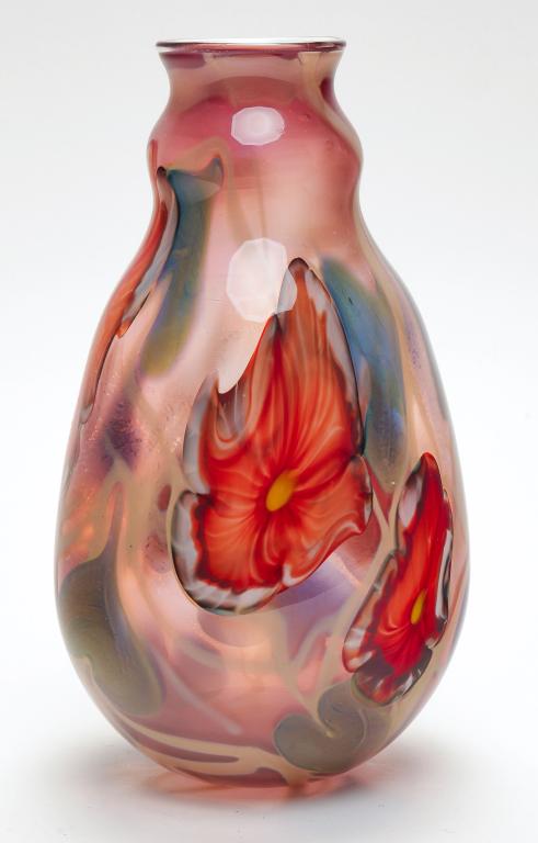 CHARLES LOTTON ART GLASS VASE. (1 of 3)