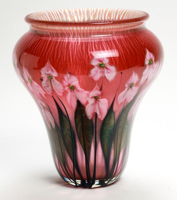 JOHN LOTTON CASED ART GLASS VASE. (1 of 2)