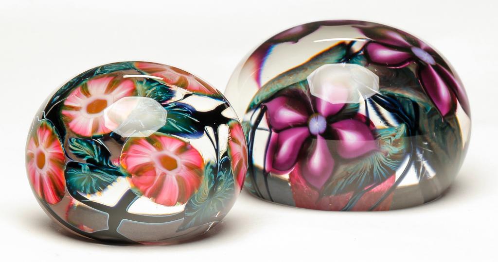 TWO JOHN LOTTON GLASS PAPERWEIGHTS. (1 of 5)