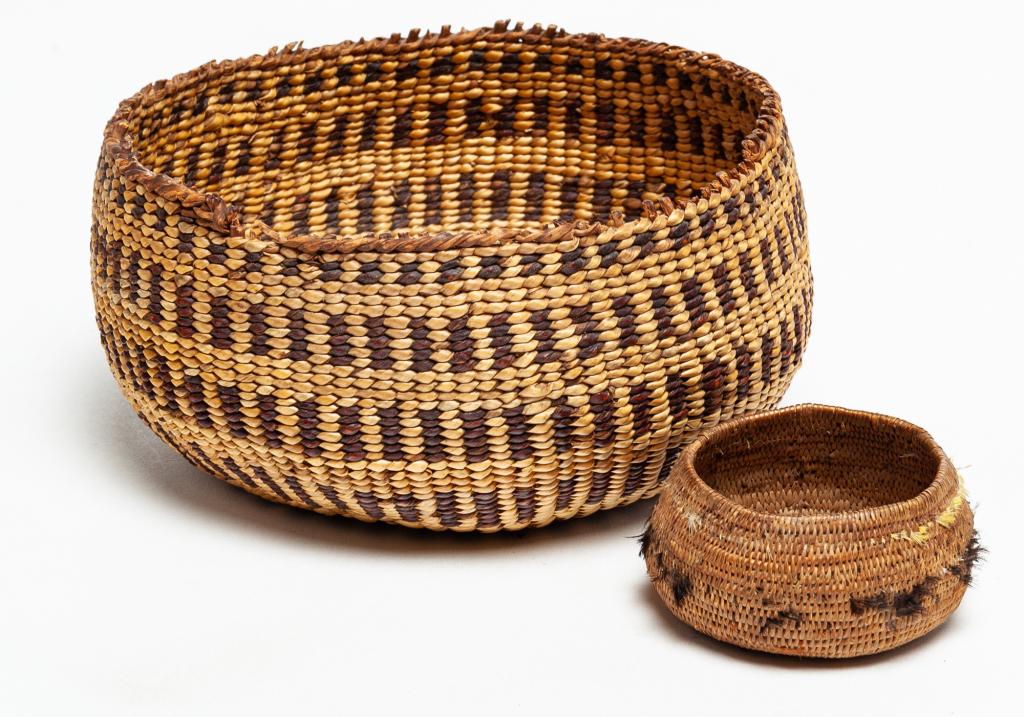 TWO NATIVE AMERICAN BASKETS. (1 of 3)