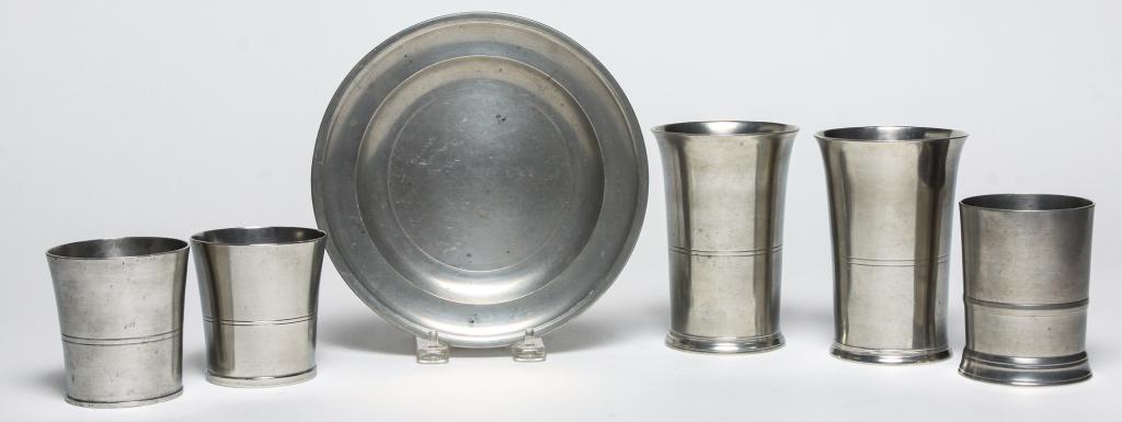 SIX PIECES OF BOARDMAN PEWTER. (1 of 9)