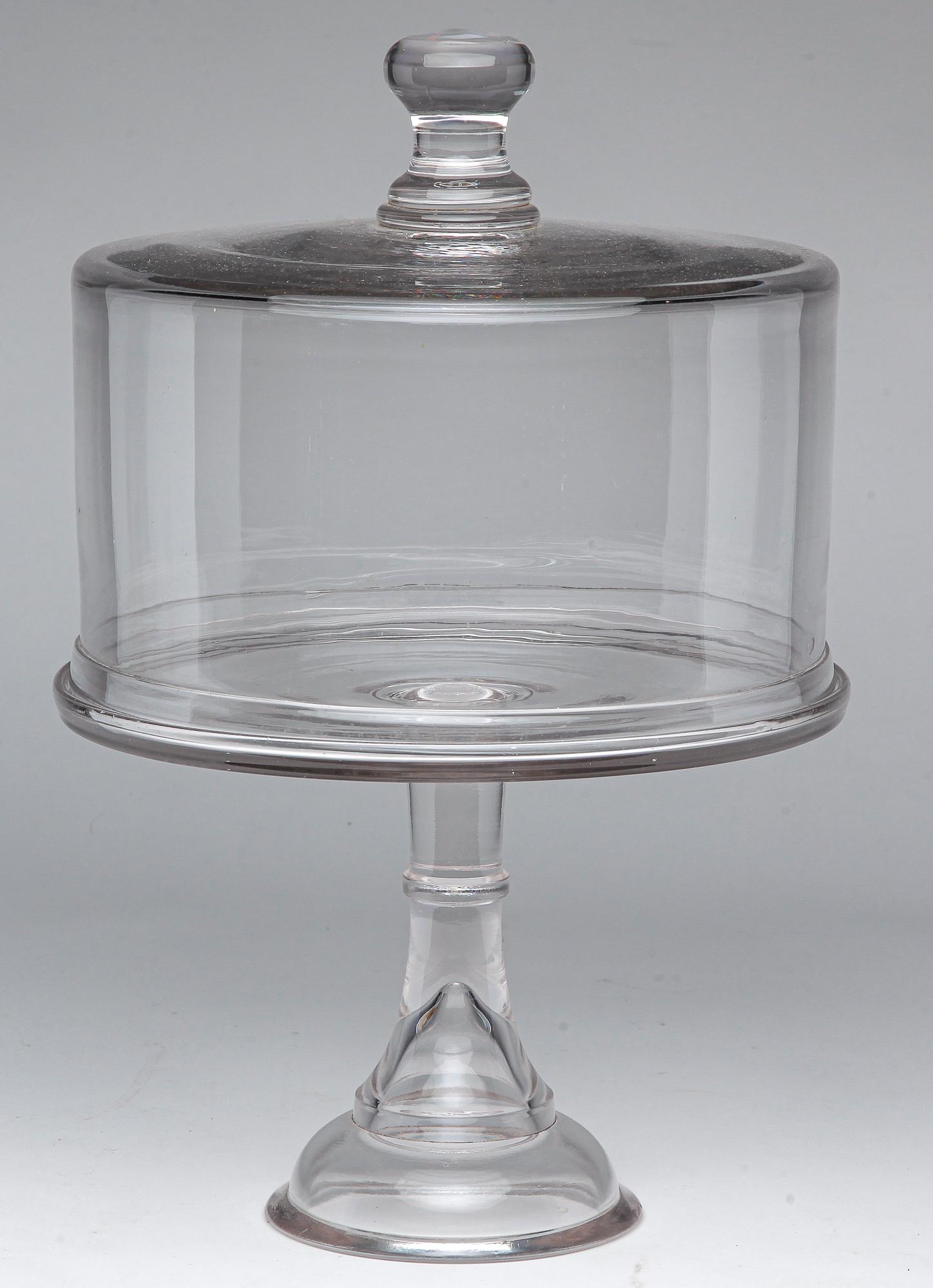 AMERICAN BLOWN GLASS CAKE STAND. (1 of 3)