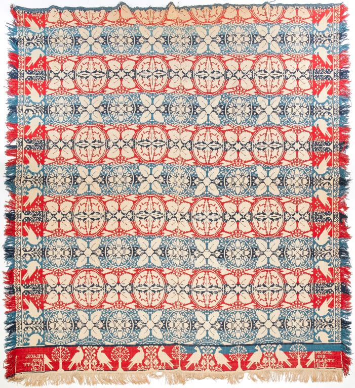 AMERICAN JACQUARD COVERLET. (1 of 3)