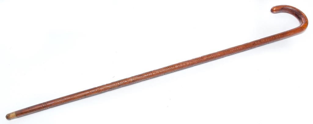 AMERICAN CARVED FOLK ART CANE. (1 of 4)