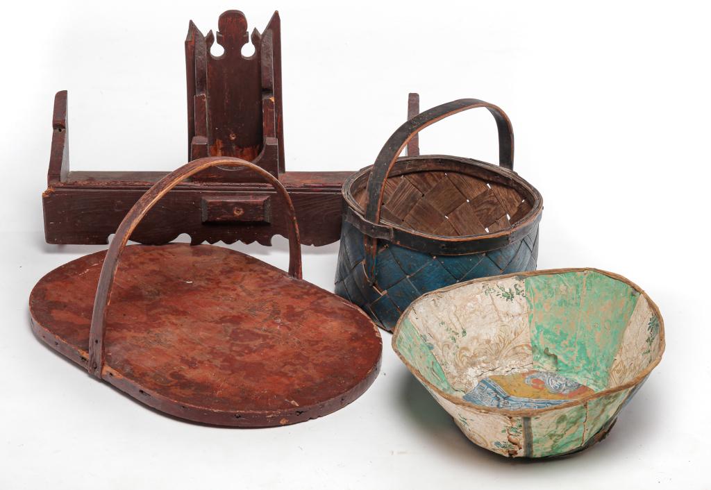 FOUR PIECES INCLUDING MORTAR SHELF. (1 of 3)