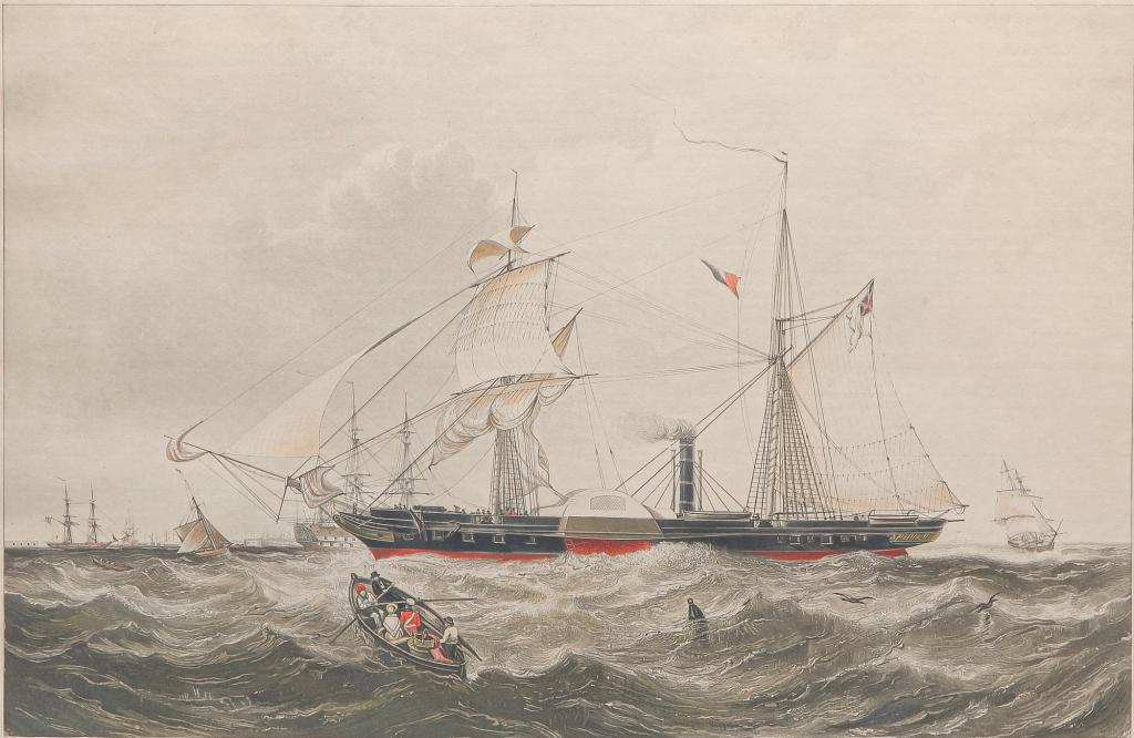 ENGLISH PRINT "STEAM FRIGATE CYCLOPS". (1 of 3)