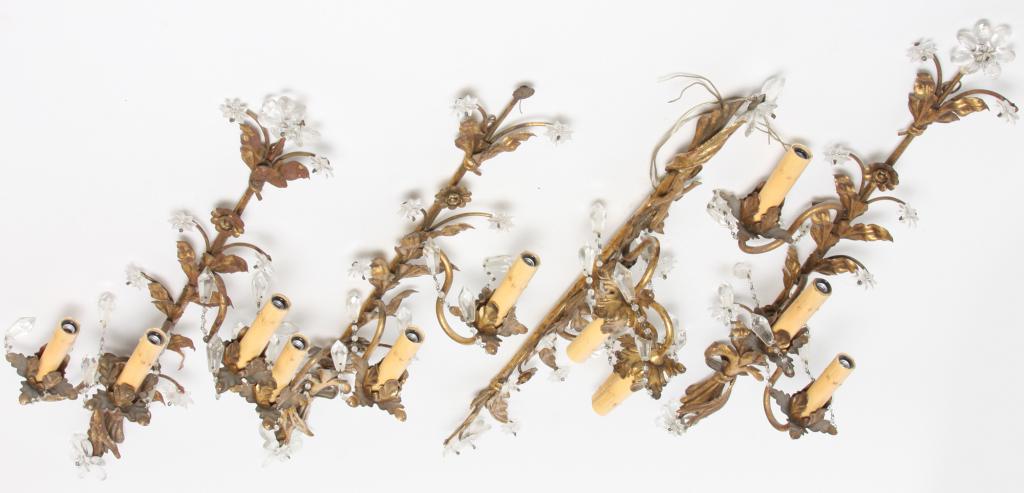 TWO PAIR OF WALL SCONCES. (1 of 5)