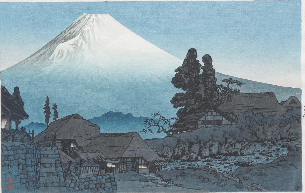 MT. FUJI WOODBLOCK PRINT, SHOTEI TAKAHASHI. (1 of 2)